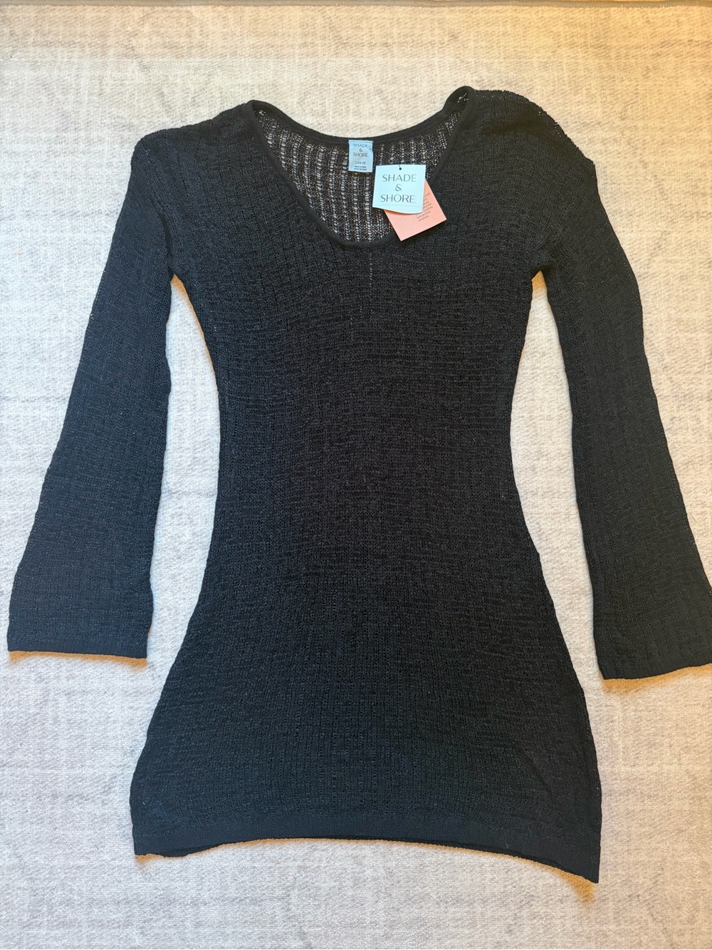 Women's Knit/Crochet Long Sleeve Mini Cover Up Dress - Shade & Shore™